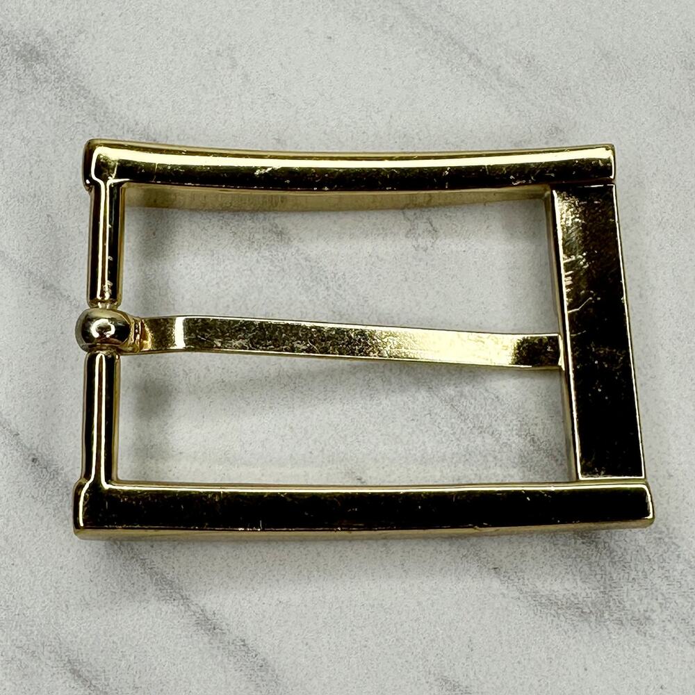 Gold Tone Rectangle Simple Basic Belt Buckle - Picture 7 of 9